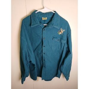 Vintage Ideal Button Down Chamois Flannel Shirt Men's XL Embroidered XL USA